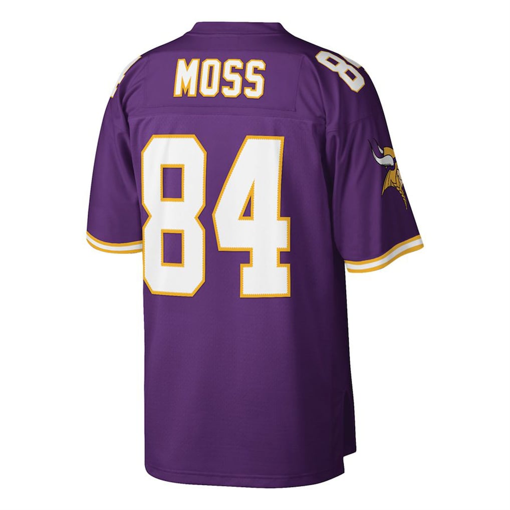 M.Vikings #84 Randy Moss Purple Big & Tall 1998 Retired Player Replica Jersey football jersey product view 1