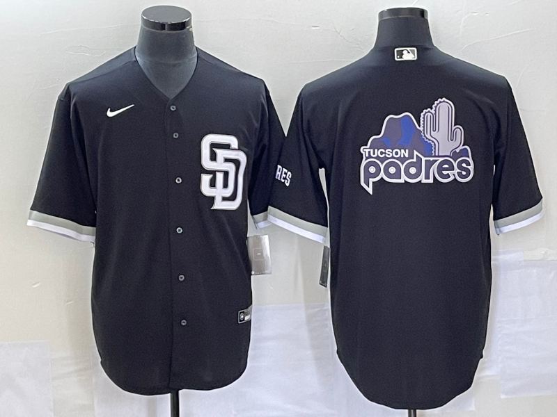 Men's San Diego Padres Black Replica Team Jersey baseball jersey product view 1