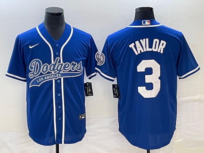 Men's Los Angeles Dodgers Chris Taylor Royal Player Jersey Joint Edition baseball jersey product view 1