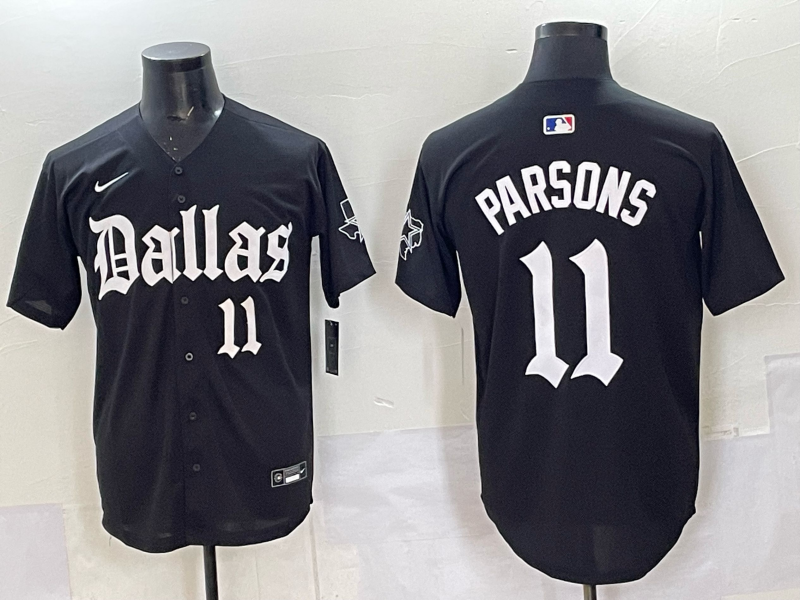 Men's Dallas Cowboys Micah Parsons Black Team Game Player Jersey football jersey product view 1