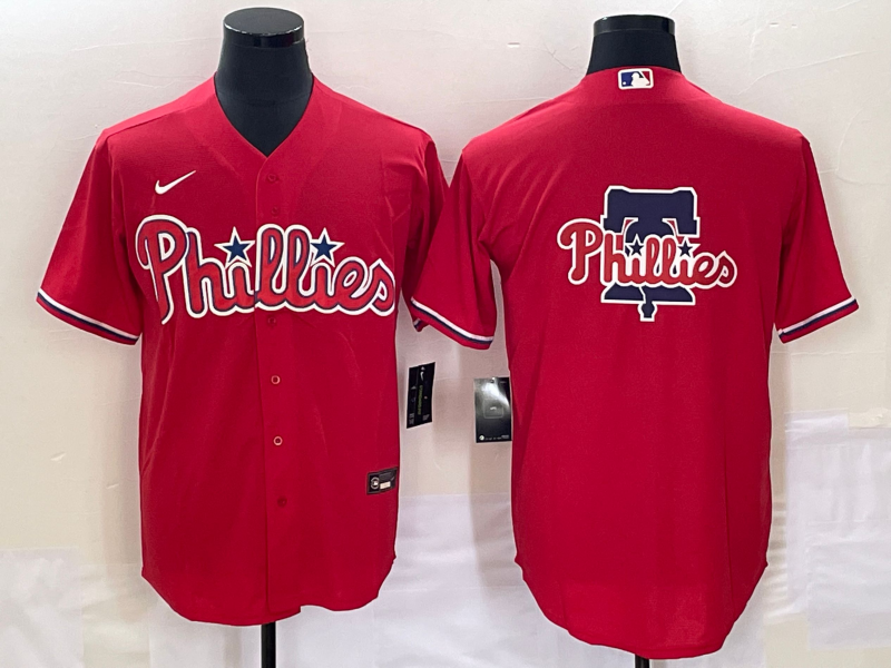 Men's Philadelphia Phillies Red Replica Team Jersey baseball jersey product view 1