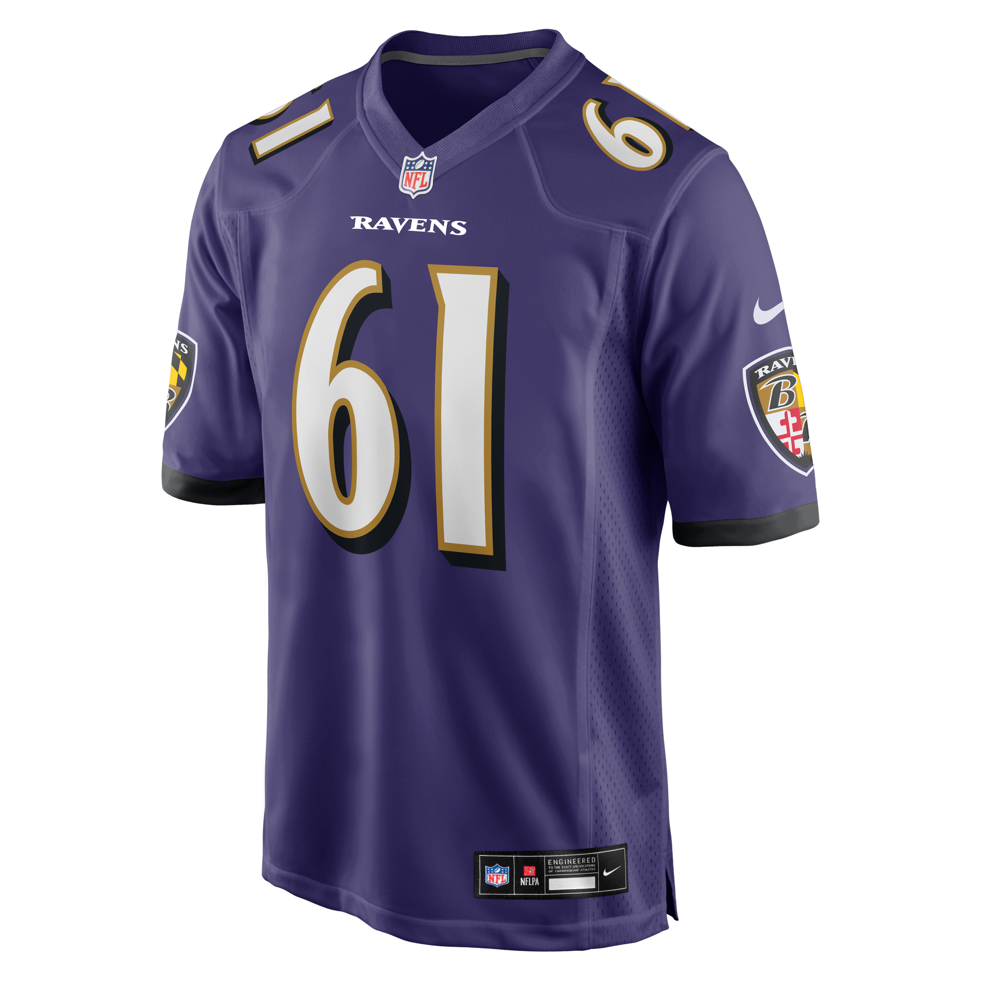 Baltimore Ravens Sam Mustipher Purple Team Game Jersey football jersey product view 2