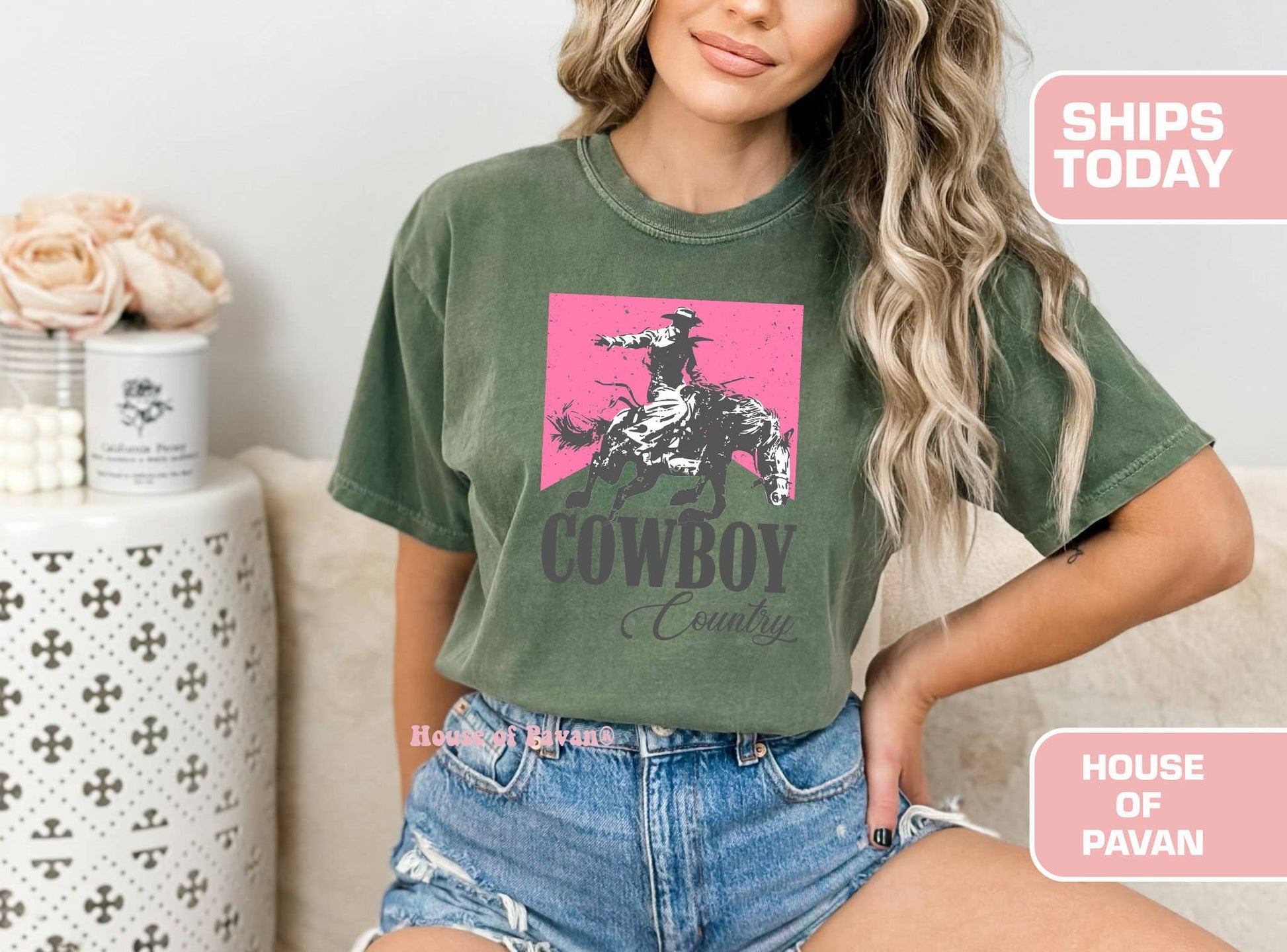 Pink Rodeo Vintage Tee Western Cowboy Style Unisex T-shirt, Sweatshirt, Hoodie, Long Sleeve Tee - T-Shirt, Sweatshirt, Hoodie