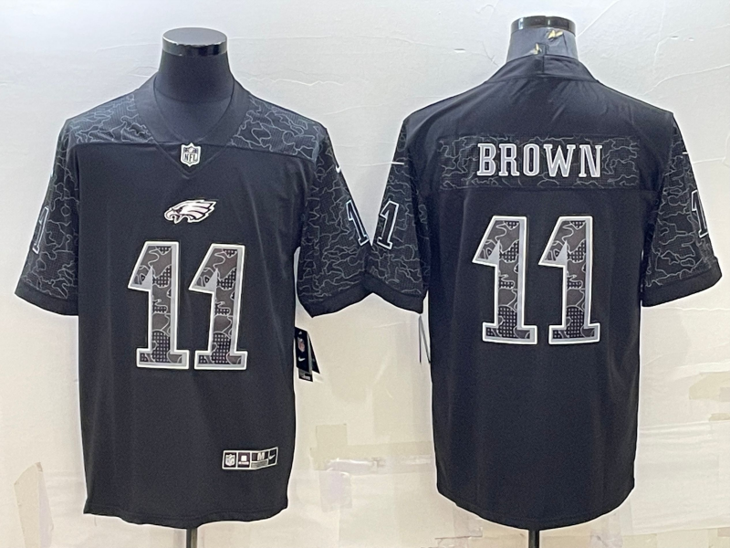 Men's Philadelphia Eagles A.J. Brown Black RFLCTV Limited Jersey football jersey product view 1