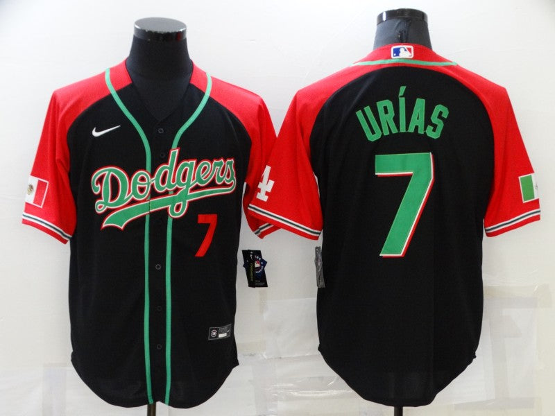 Men's Los Angeles Dodgers Julio Urias Black Alternate Game Jersey baseball jersey product view 1