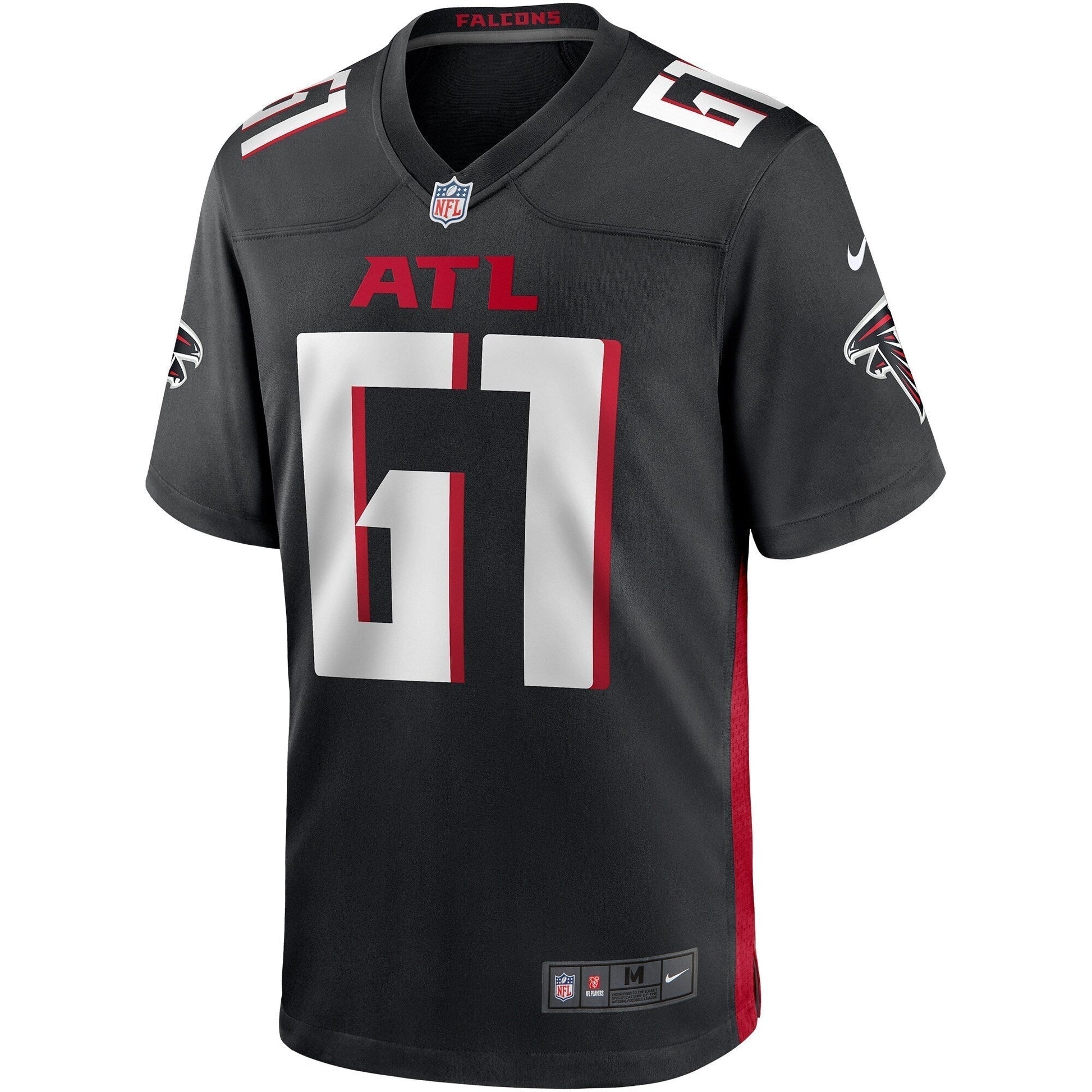 Matt Hennessy Atlanta Falcons Game Jersey - Black football jersey product view 2