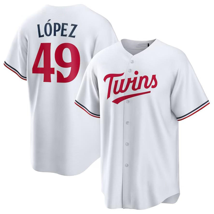 Minnesota Twins #49 Pablo L¨®pez White Home Limited Player Baseball Jersey baseball jersey product view 1
