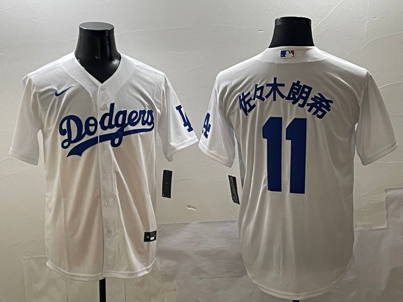 Men's Los Angeles Dodgers Roki Sasaki #11 White Team Player Jersey baseball jersey product view 1