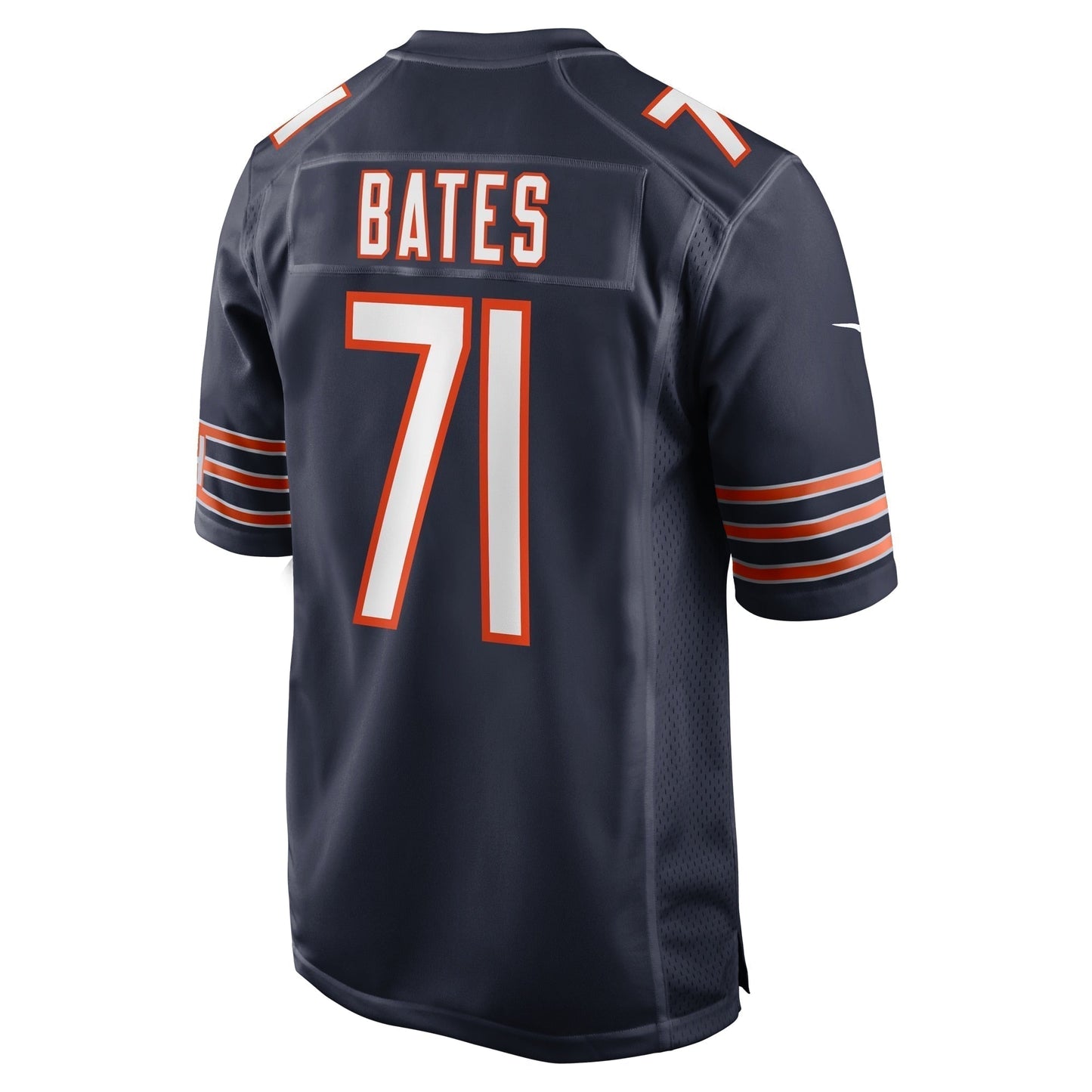 Ryan Bates Chicago Bears Game Jersey - Navy football jersey product view 3