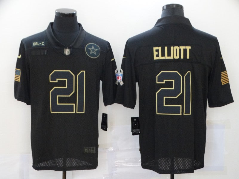 Men's Dallas Cowboys #21 Ezekiel Elliott Black Player Jersey1 football jersey product view 1