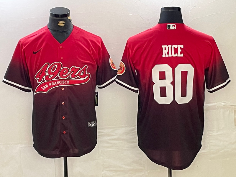 Men's San Francisco 49ers Jerry Rice Scarlet Player Jersey football jersey product view 1