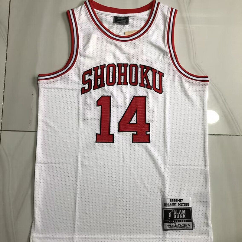 Slam Dunk Mitsui Hisashi White 14 MN basketball jersey product view 3