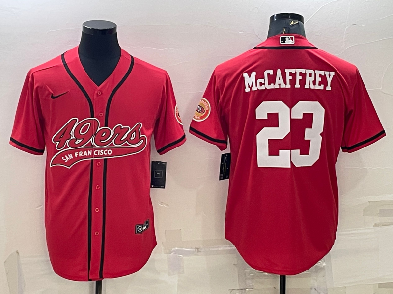 Men's San Francisco 49ers Christian McCaffrey Red Game Jersey Joint Edition football jersey product view 1