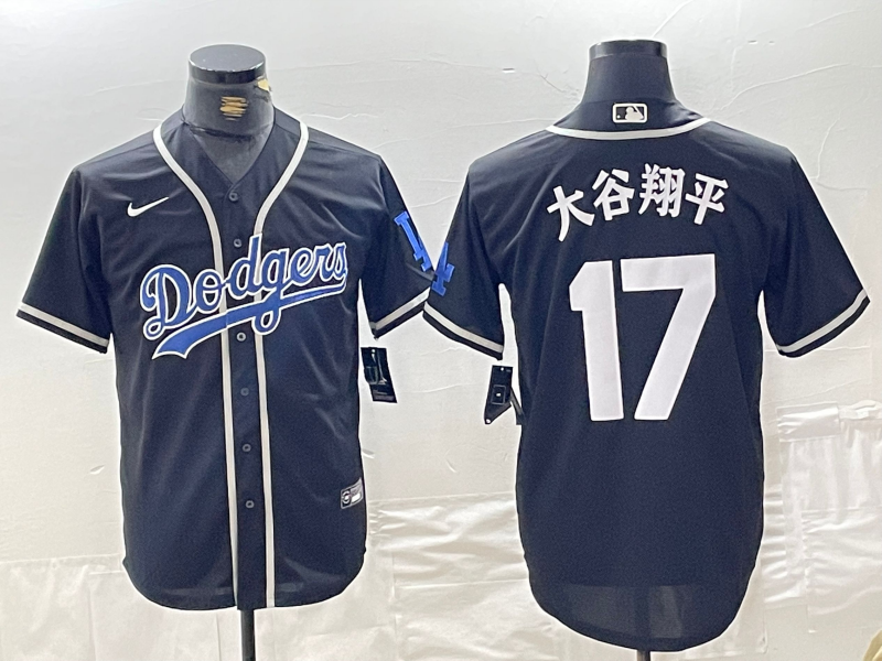 Men's Los Angeles Dodgers Shohei Ohtani Black Alternate Replica Team Jersey baseball jersey product view 1