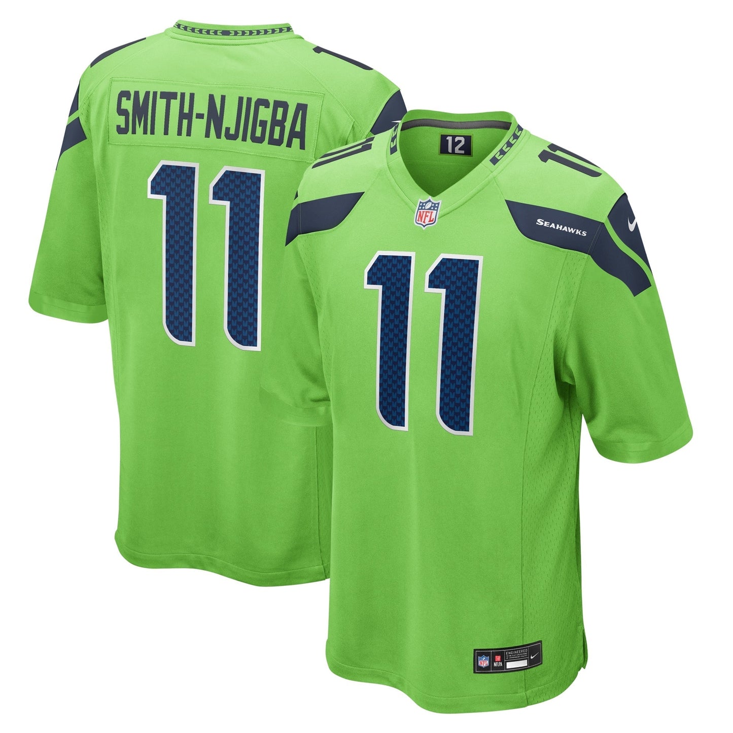 Jaxon Smith-Njigba Seattle Seahawks Game Jersey - Neon Green football jersey product view 1