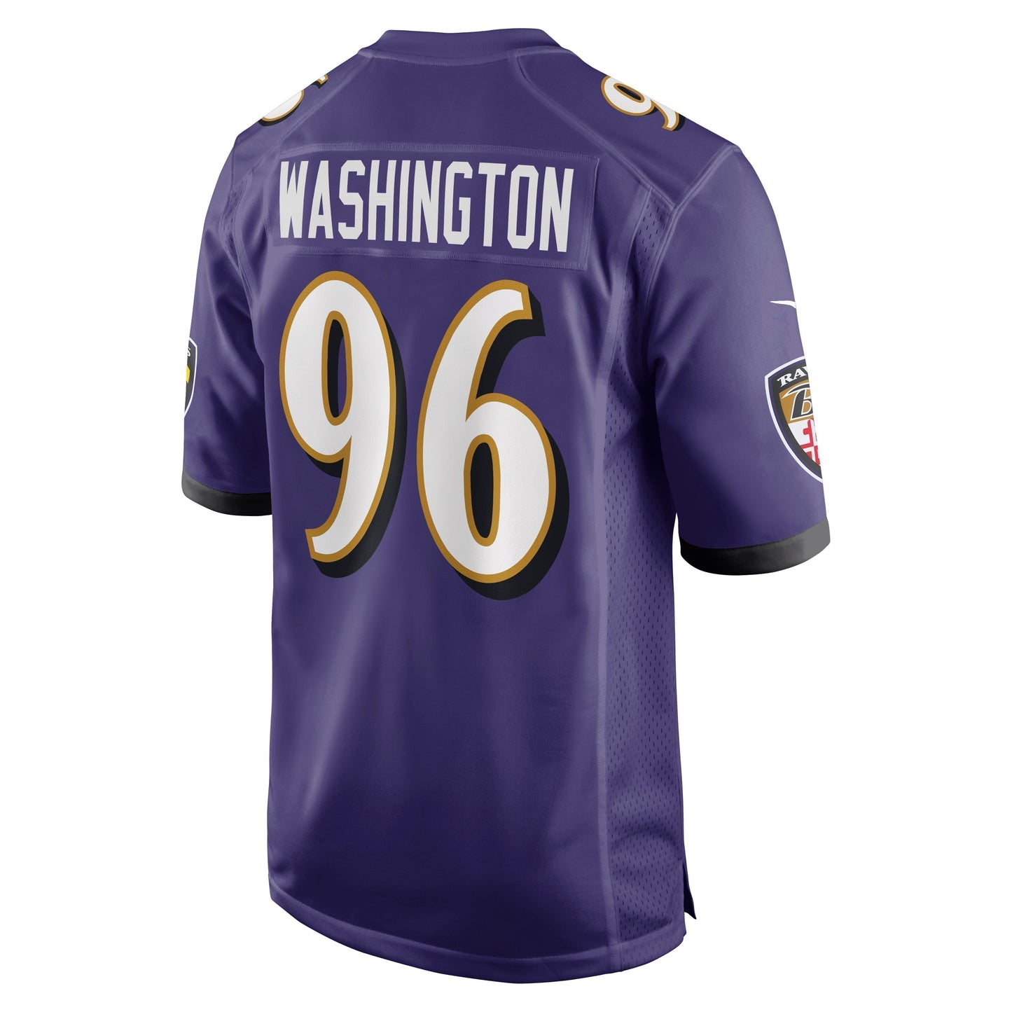Broderick Washington Baltimore Ravens Game Jersey - Purple football jersey product view 3