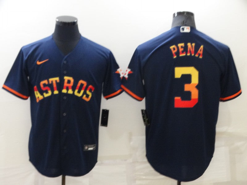 Men's Houston Astros Jeremy Pena #3 Navy Replica Player Jersey baseball jersey product view 1