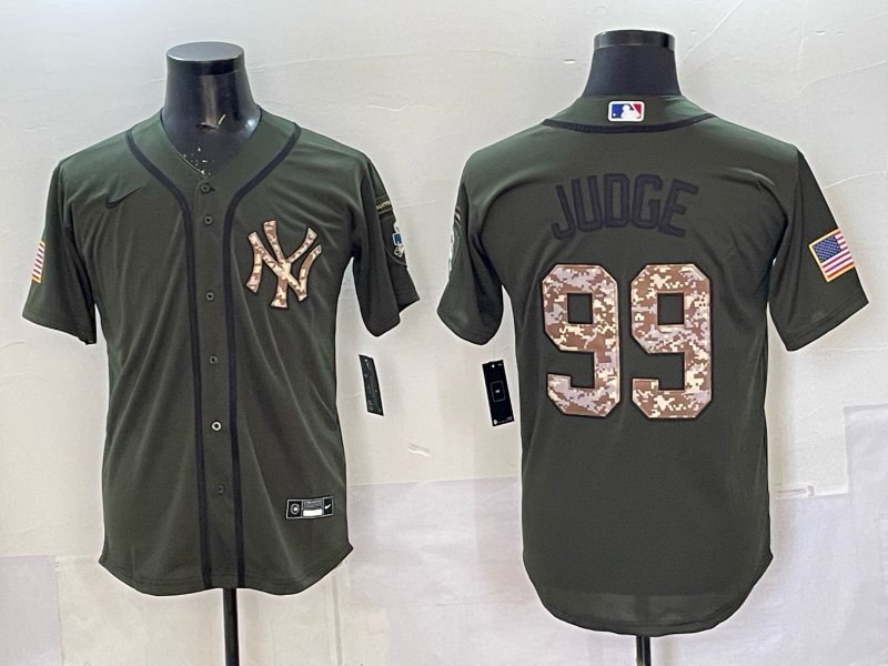 Men's New York Yankees Aaron Judge Green Replica Player Jersey baseball jersey product view 1