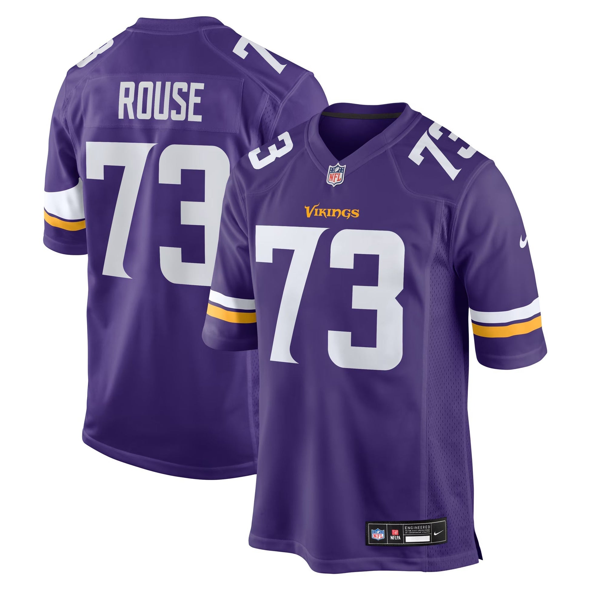 Minnesota Vikings Walter Rouse Purple Team Game Jersey football jersey product view 1