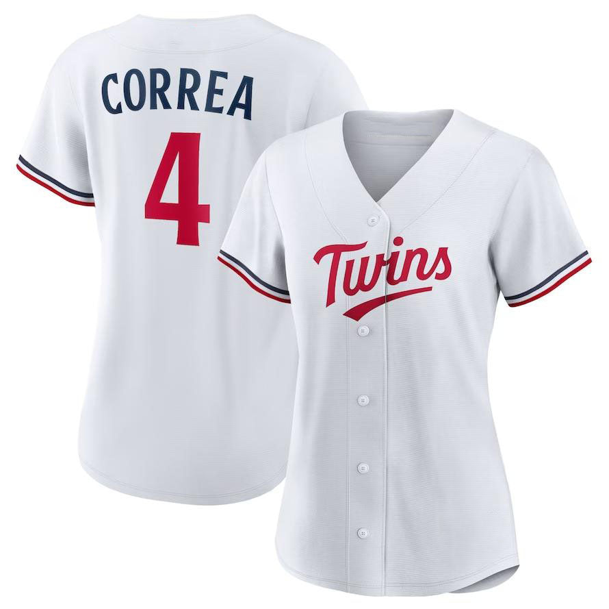 Minnesota Twins #4 Carlos Correa White Home Limited Player Baseball Jersey baseball jersey product view 1