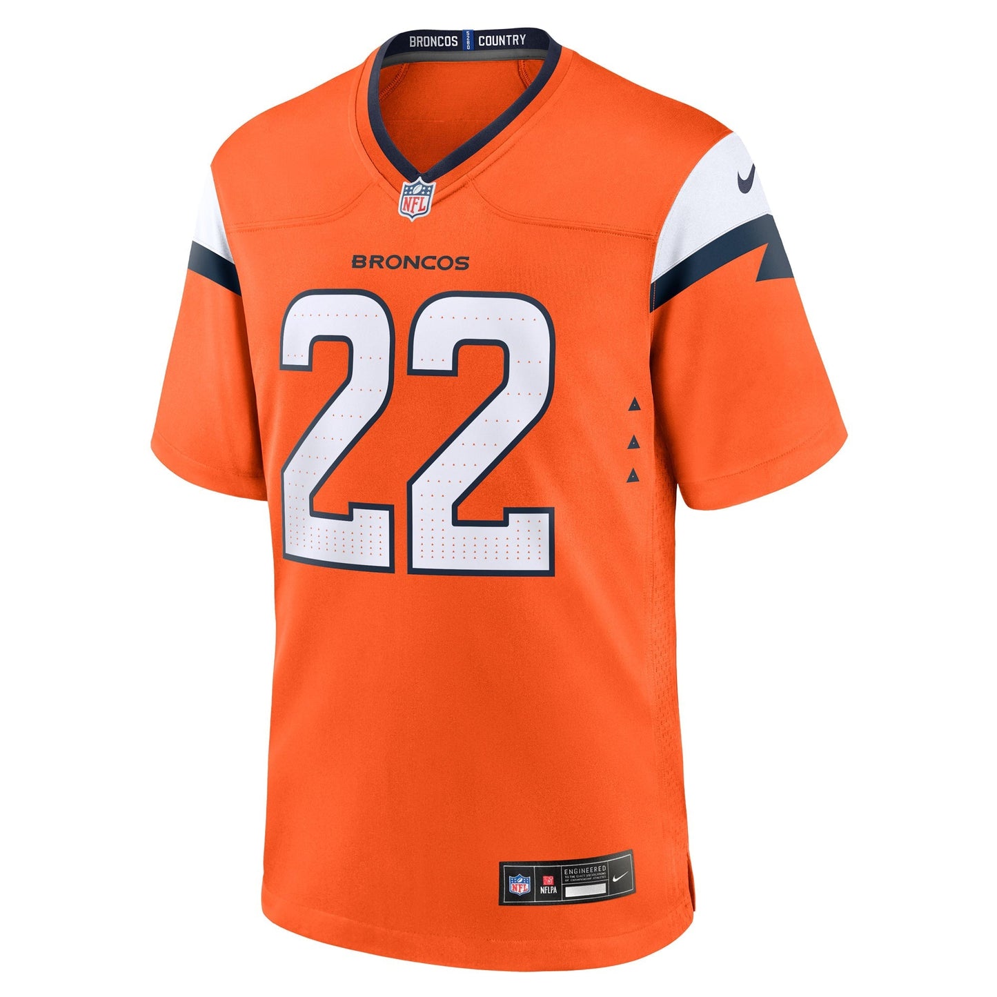 Denver Broncos Brandon Jones Orange Team Game Jersey football jersey product view 2