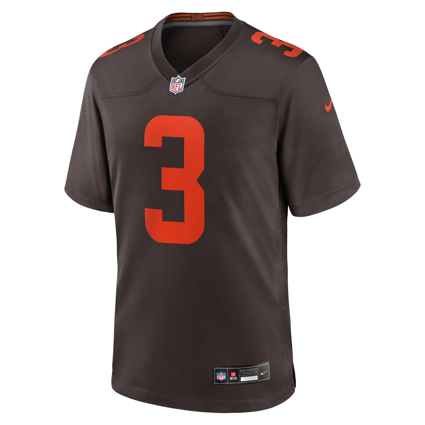 Cleveland Browns Jerry Jeudy Brown Alpha Dawg Game Jersey football jersey product view 1