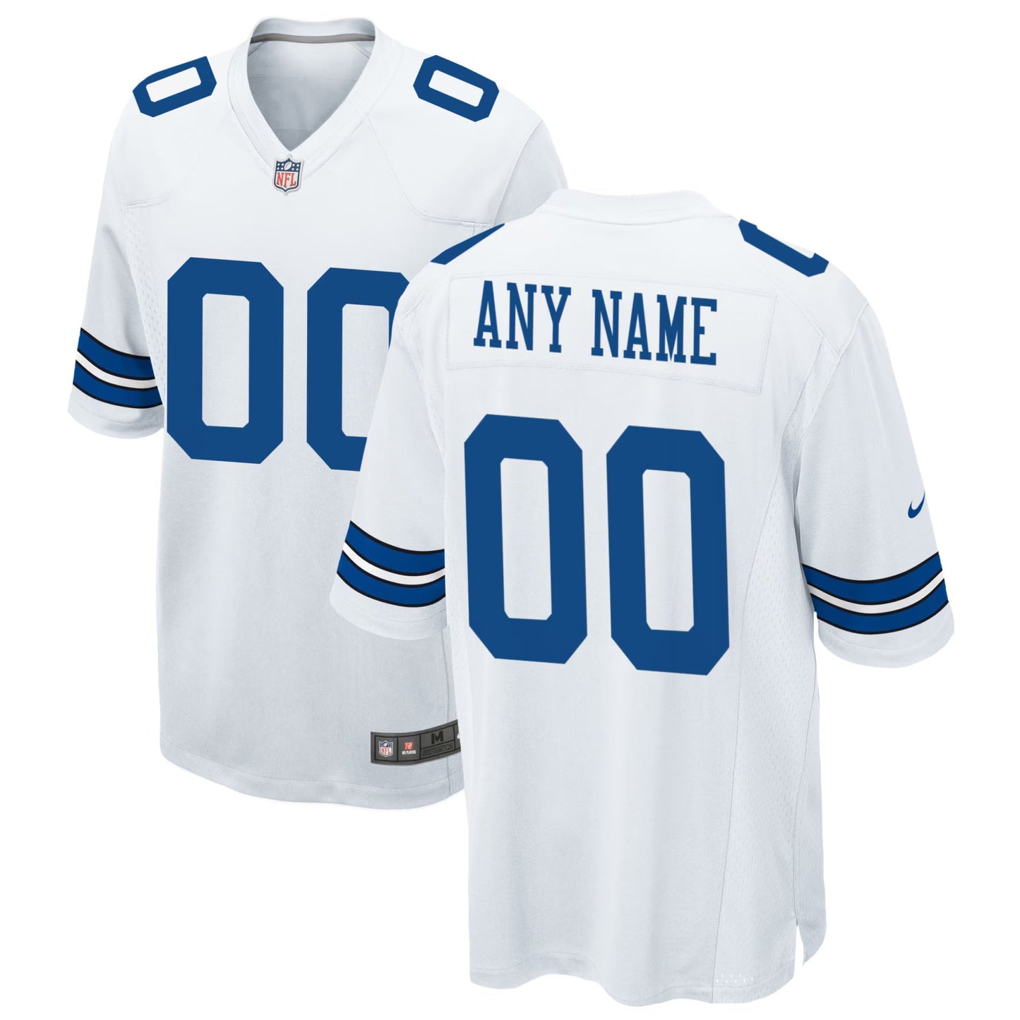 Dallas Cowboys White Custom Game Jersey football jersey product view 1