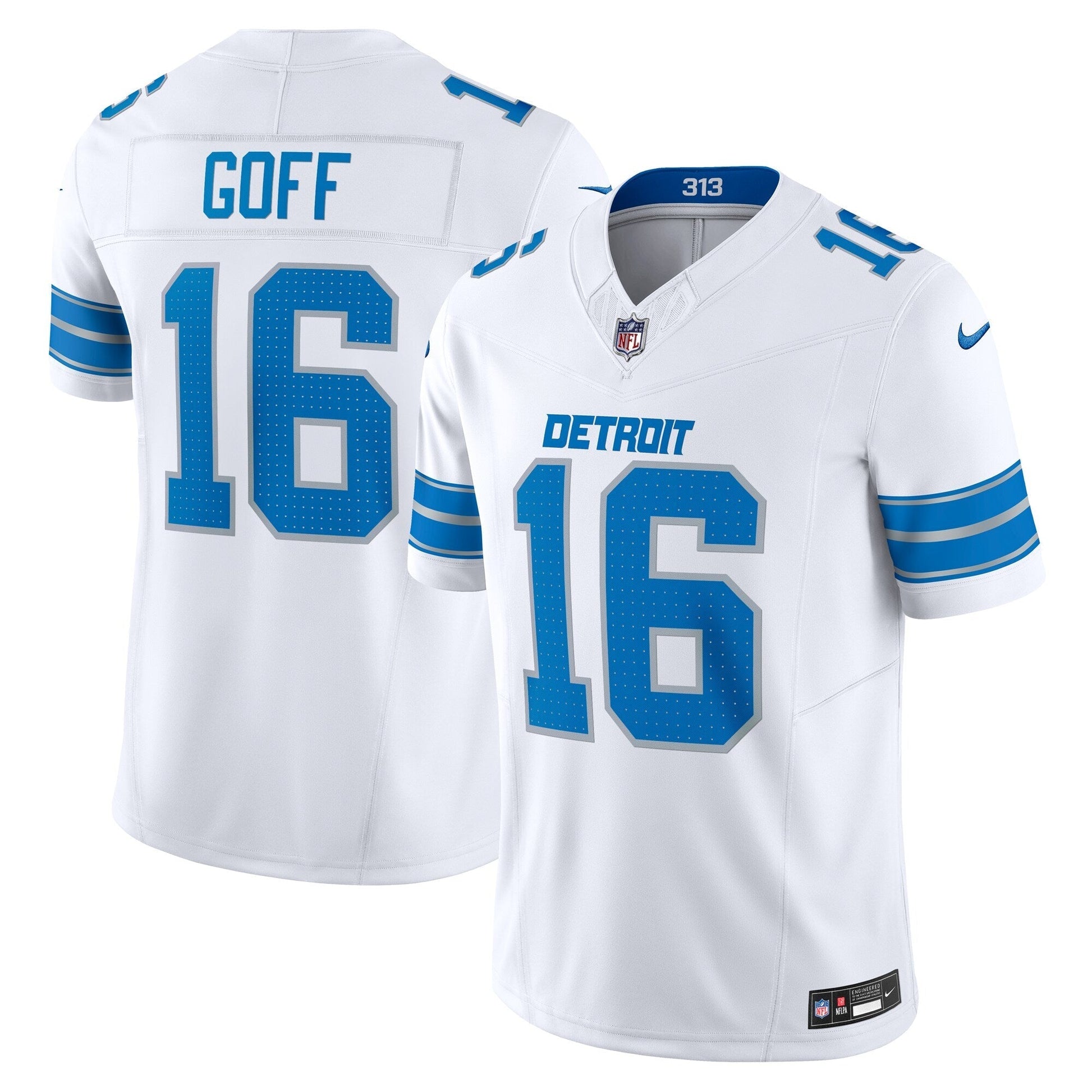 Detroit Lions Jared Goff White Vapor F.U.S.E. Limited Jersey football jersey product view 1