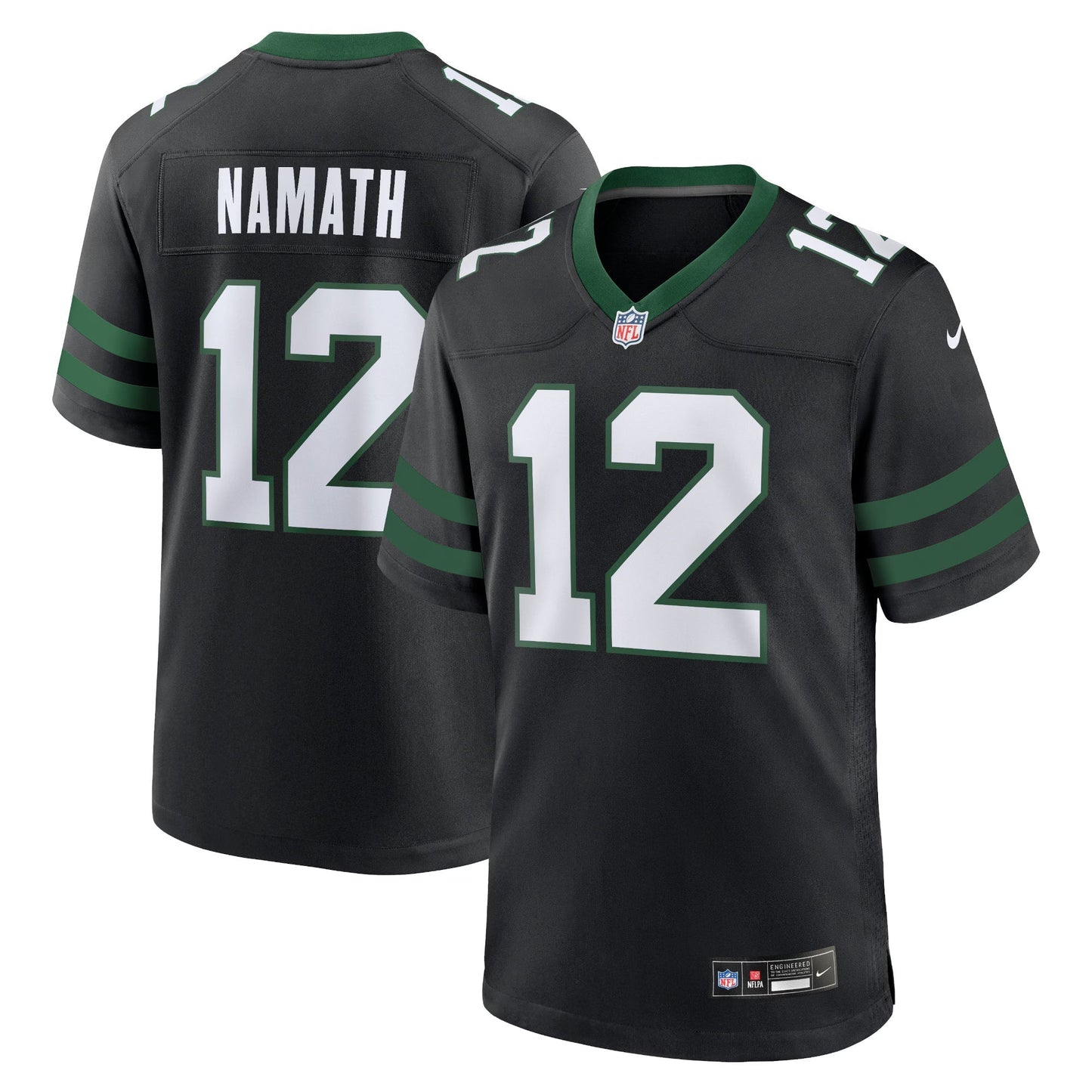 New York Jets Joe Namath Legacy Black Alternate Retired Player Game Jersey football jersey product view 1