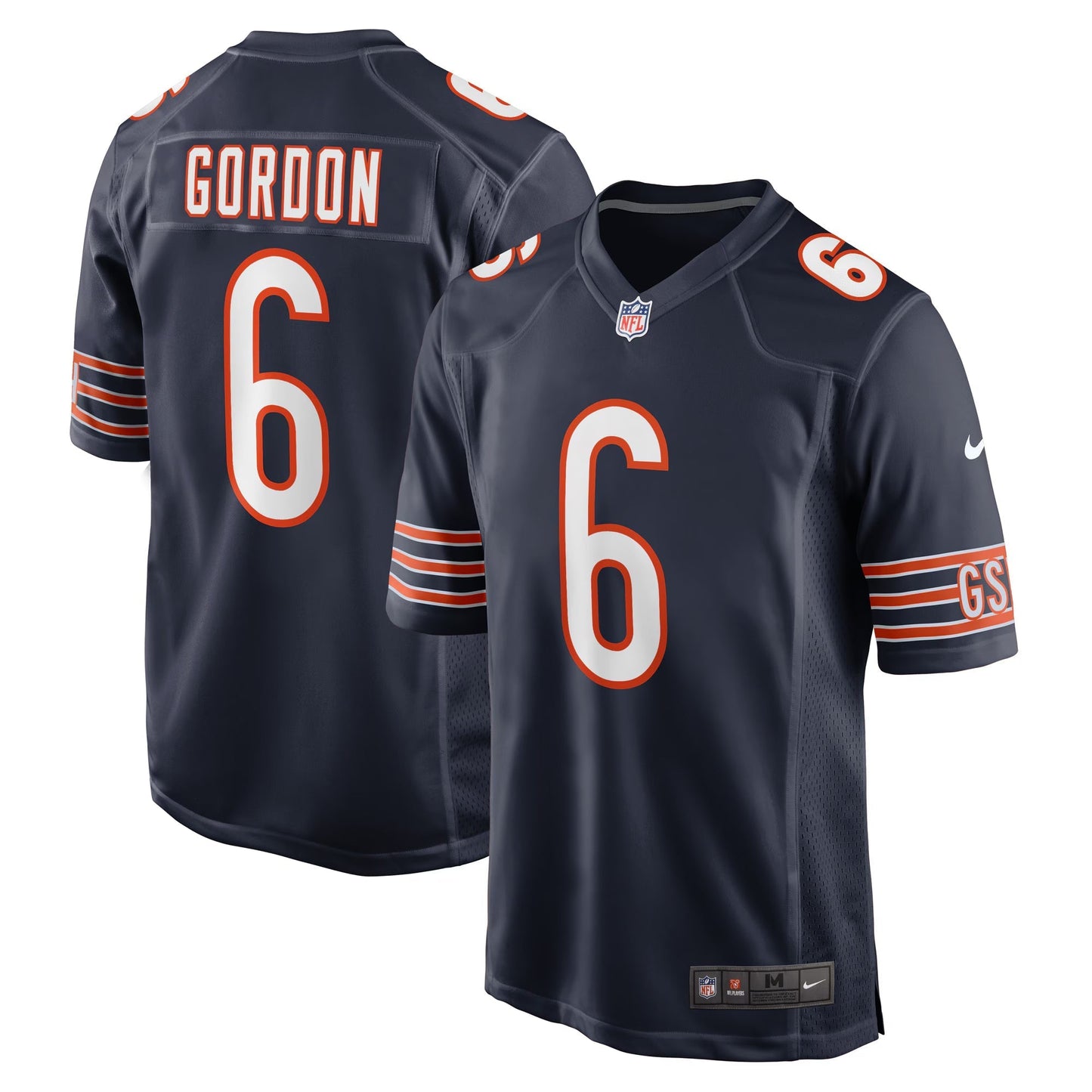 Chicago Bears Kyler Gordon Navy Game Player Jersey football jersey product view 1