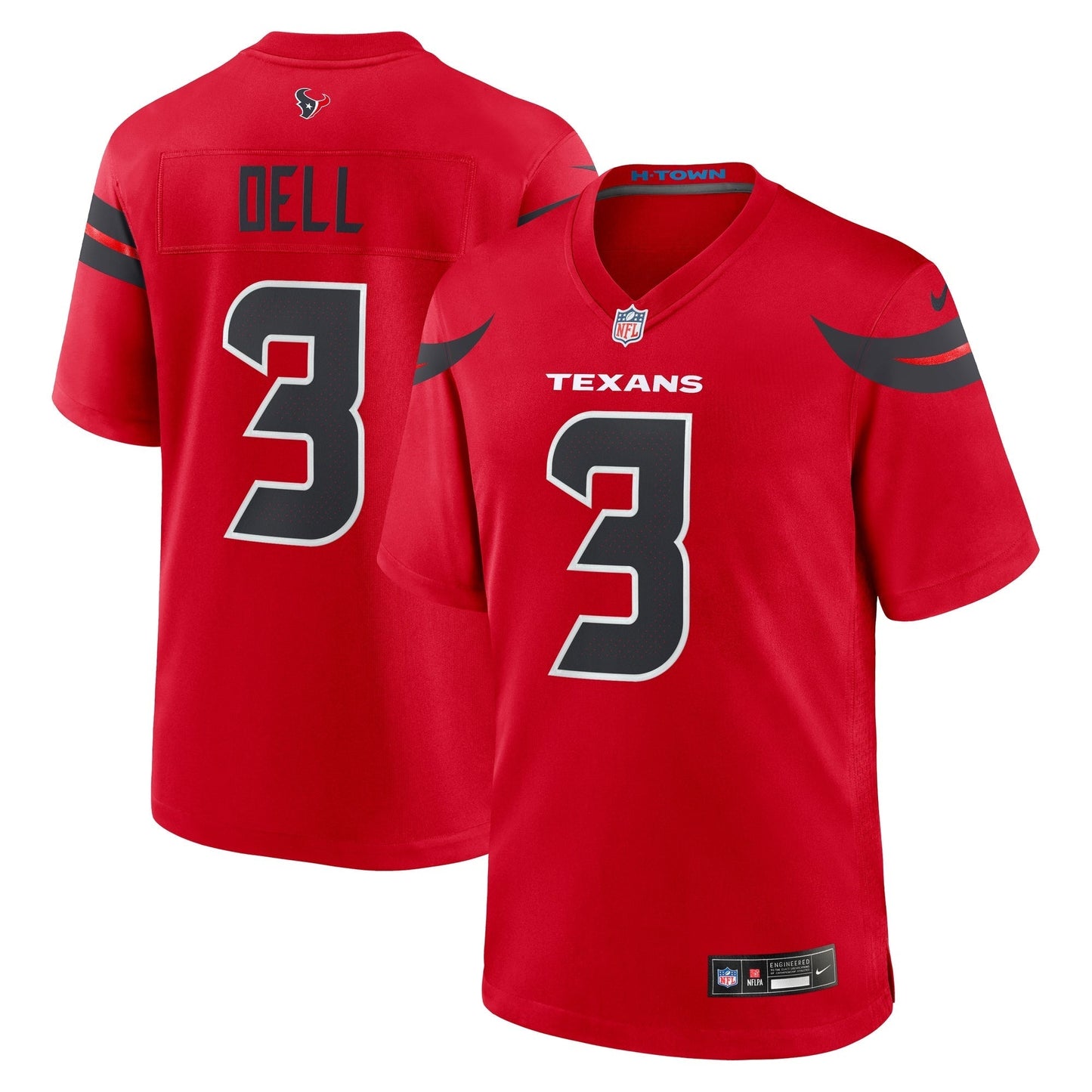 Houston Texans Tank Dell Red Alternate Game Jersey football jersey product view 1
