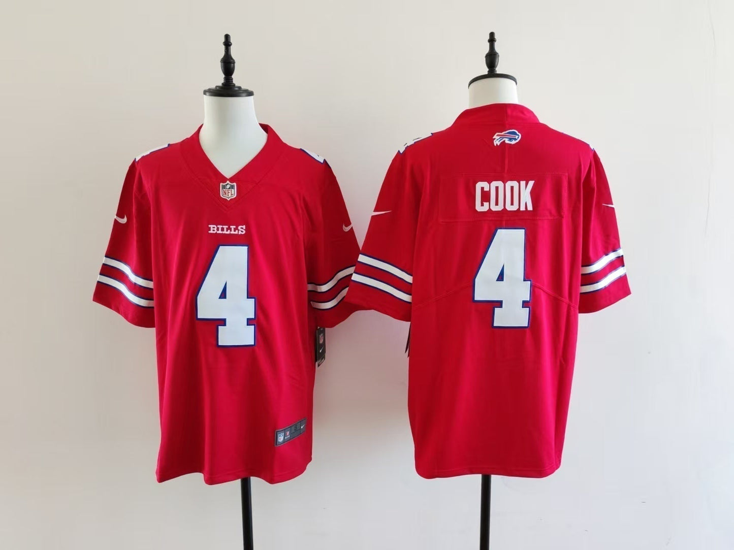 Men's Buffalo Bills James Cook Jersey-Red football jersey product view 1
