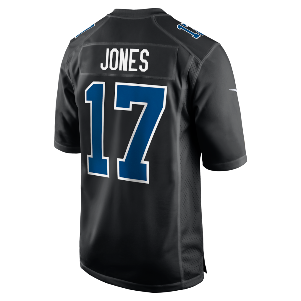 IN.Colts #17 Daniel Jones Carbon Black Fashion Game Jersey football jersey product view 1