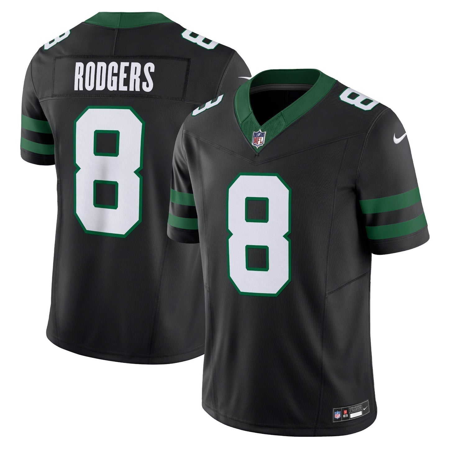 Aaron Rodgers New York Jets Alternate Vapor F.U.S.E. Limited Jersey - Legacy Black football jersey product view 1