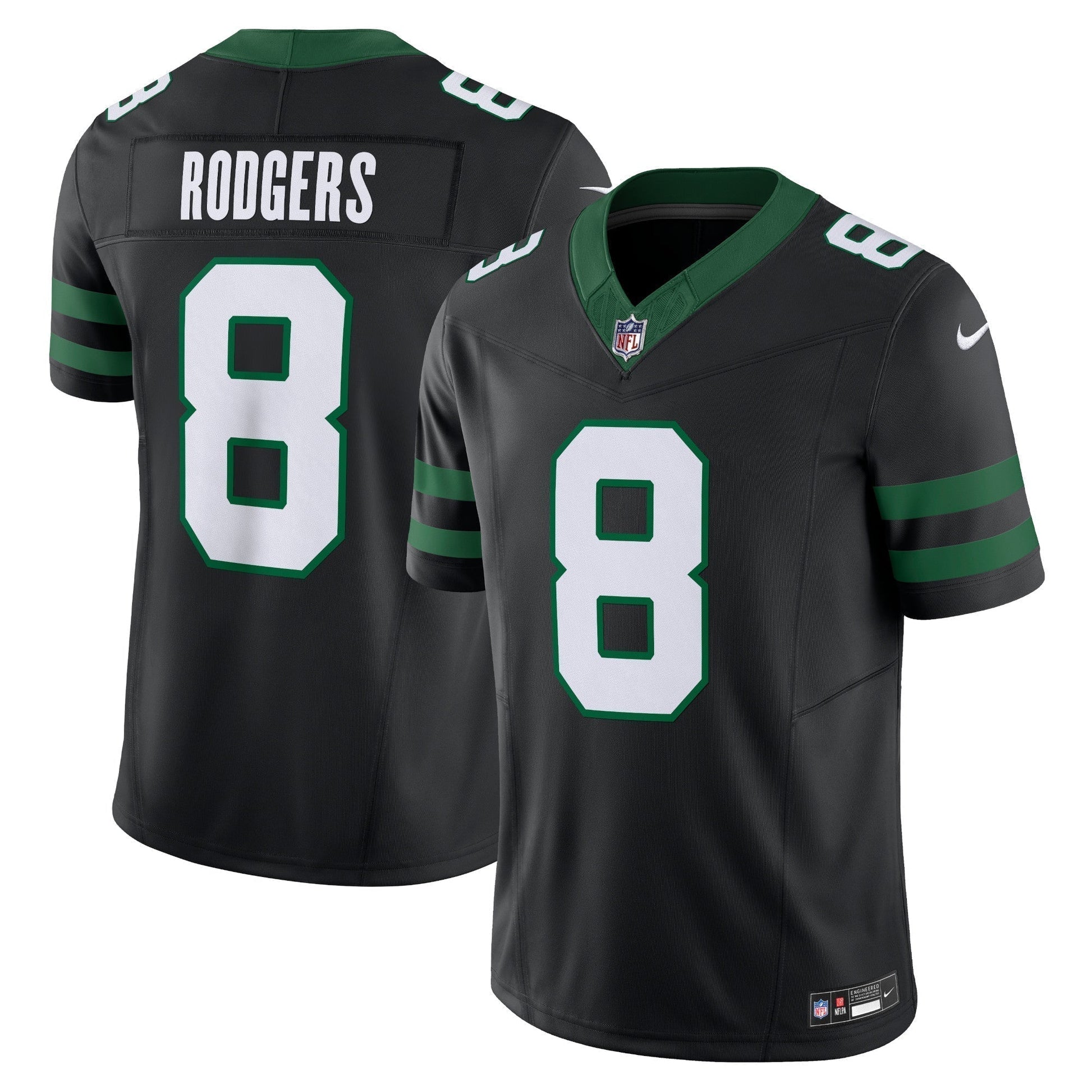 Aaron Rodgers New York Jets Alternate Vapor F.U.S.E. Limited Jersey - Legacy Black football jersey product view 1