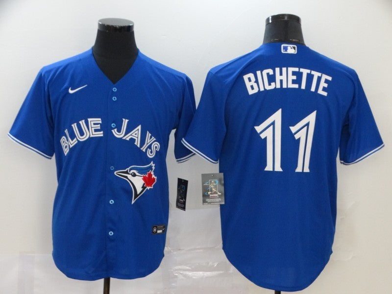 Men's Toronto Blue Jays Bo Bichette #11 Blue Replica Baseball Jersey baseball jersey product view 1