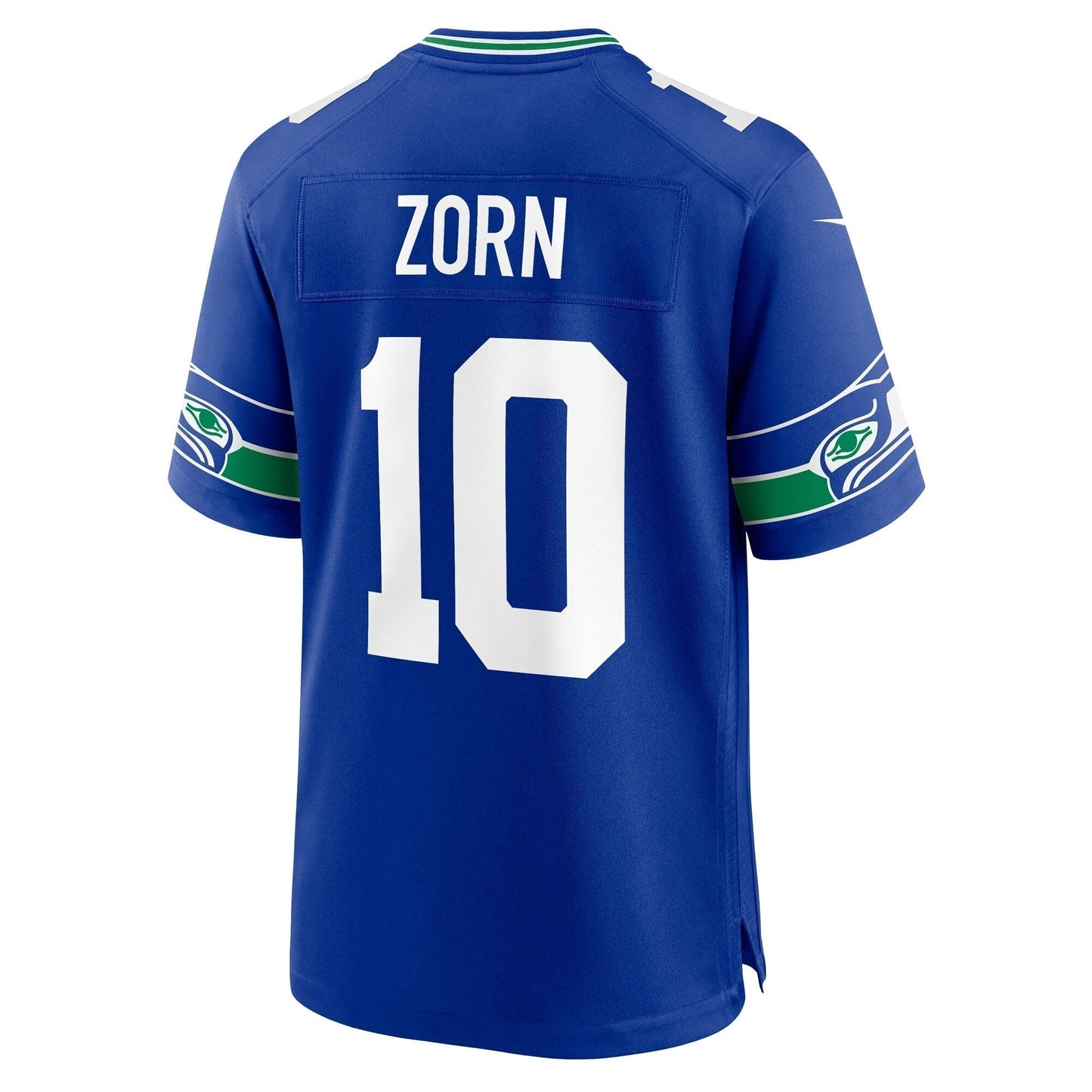 Jim Zorn Seattle Seahawks Throwback Retired Game Jersey - Royal football jersey product view 3