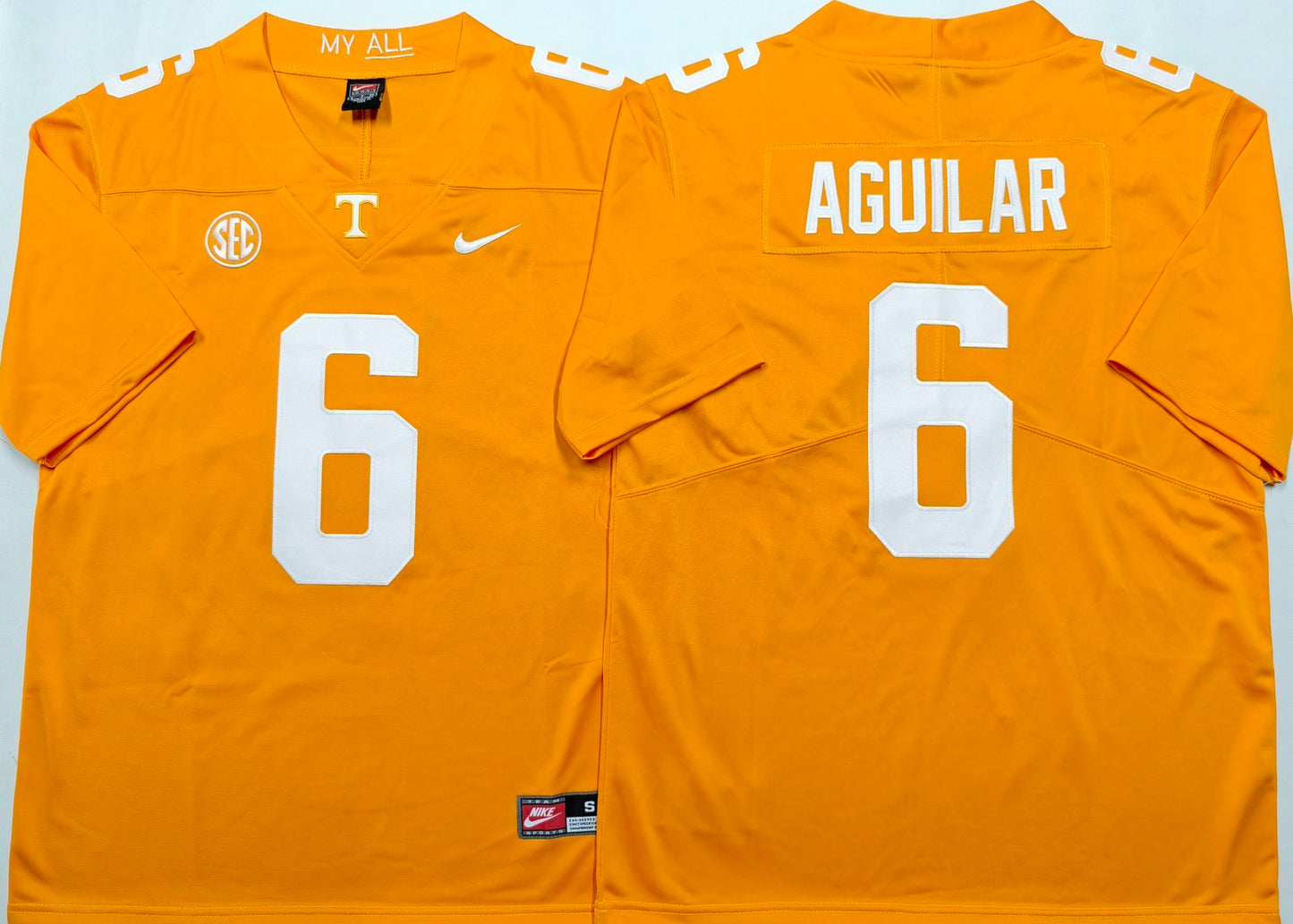 Men's Tennessee Volunteers Joey Aguilar #6 Orange Game Jersey sports jersey product view 1