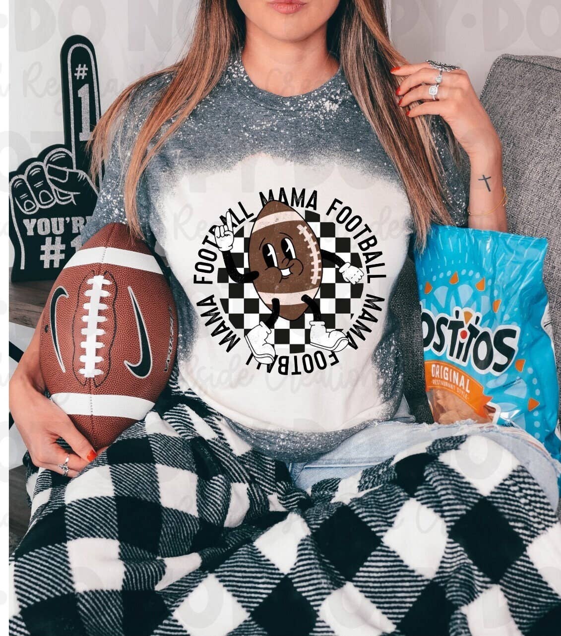 Cute Bleached Football Mom Tee Football Life & Character Unisex T-shirt, Sweatshirt, Hoodie, Long Sleeve Tee - T-Shirt, Sweatshirt, Hoodie