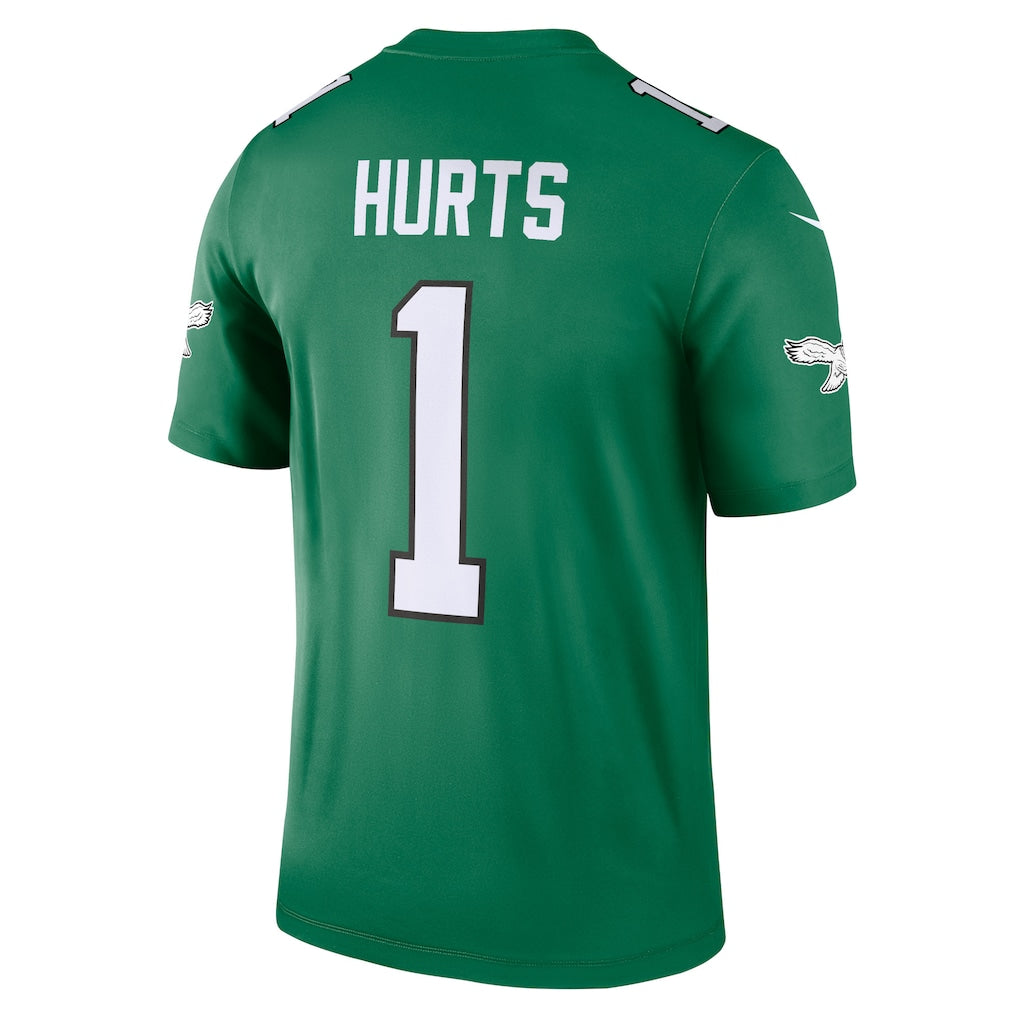 P.Eagles #1 Jalen Hurts Kelly Green Legend Player Performance Top Jersey football jersey product view 1