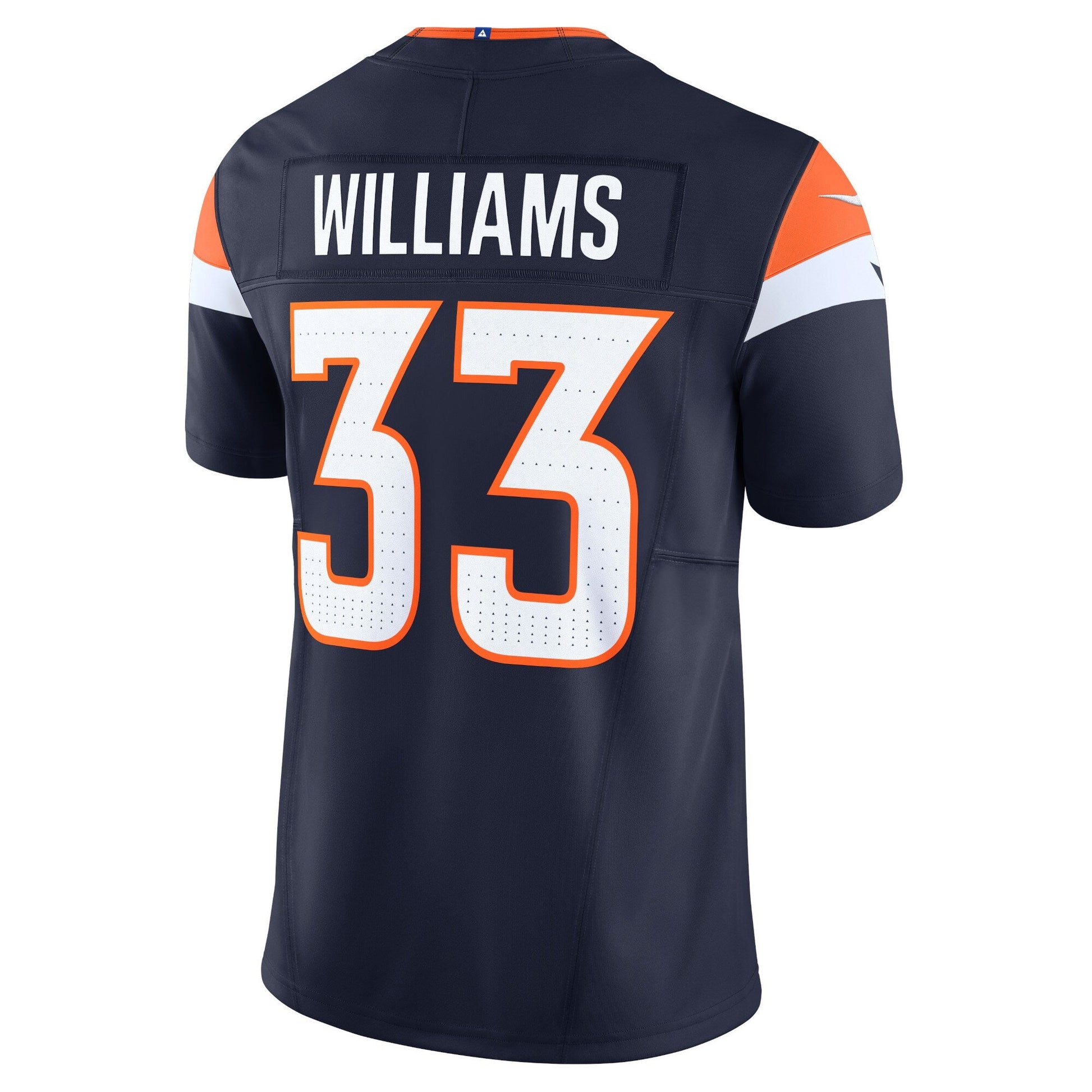 Javonte Williams Denver Broncos Mile High Collection Vapor F.U.S.E. Limited Jersey - Navy football jersey product view 3