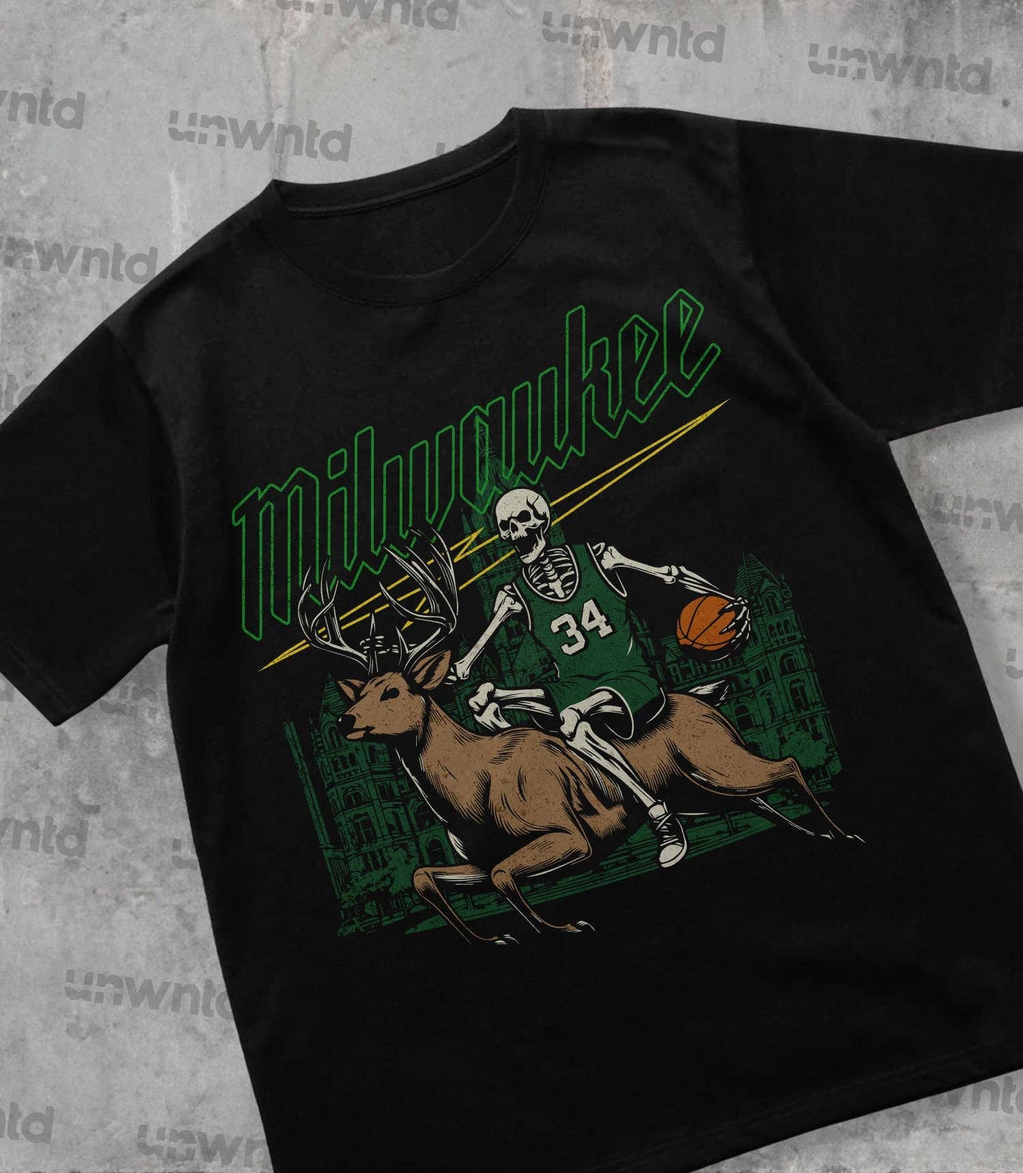 Milwaukee Basketball Shirt - Vintage Skeleton Graphic Tee Unisex T-shirt, Sweatshirt, Hoodie, Long Sleeve Tee - T-Shirt, Sweatshirt, Hoodie