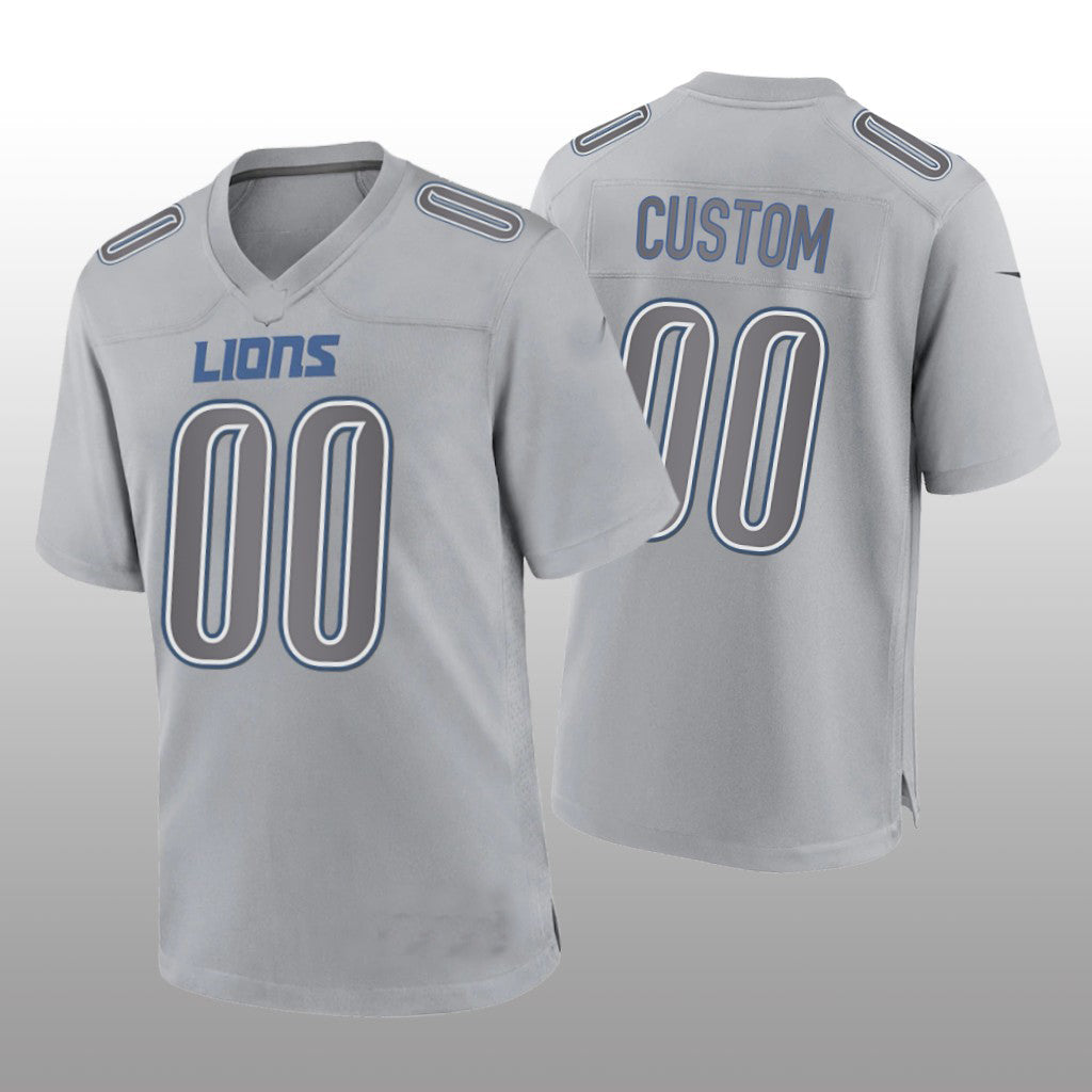 Custom1 Detroit Lions Gray Game Atmosphere Jersey1 Stitched American Football Jerseys football jersey product view 1