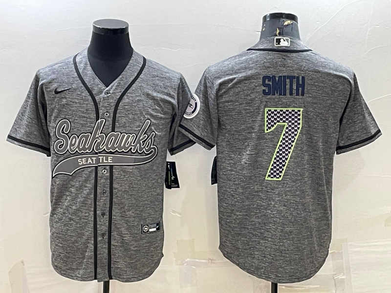 Men's Seattle Seahawks Geno Smith Gray Player Jersey Joint Edition football jersey product view 1