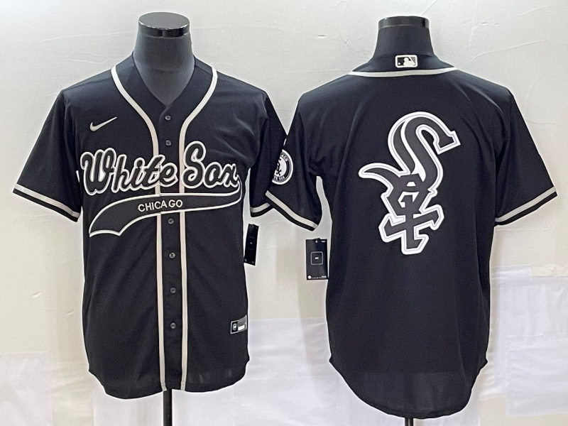 Men's Chicago White Sox Black Replica Team Jersey Joint Edition baseball jersey product view 1