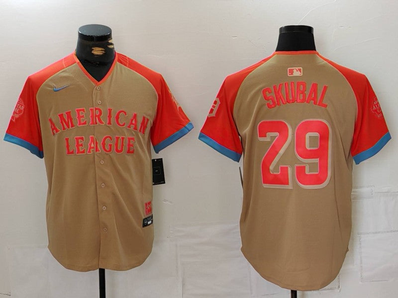 Men's American League Tarik Skubal Cream 2024 MLB All-Star Game Limited Player Jersey baseball jersey product view 1