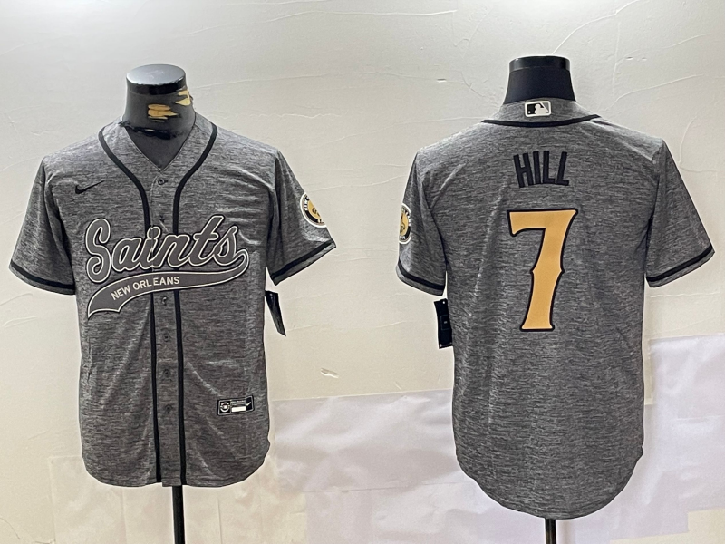 Men's New Orleans Saints Taysom Hill Gray Player Jersey football jersey product view 1