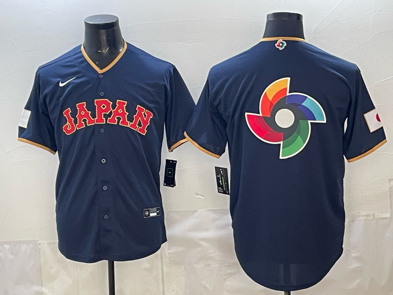 Men's Japan Baseball Navy 2026 World Baseball Classic Player Jersey baseball jersey product view 1