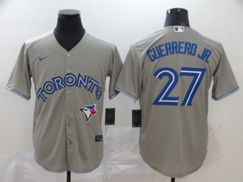 Men's Toronto Blue Jays Vladimir Guerrero Jr. #27 Gray Replica Baseball Jersey1 baseball jersey product view 1