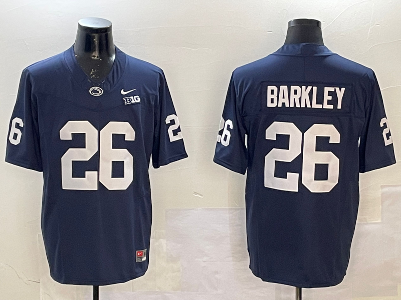 Men's Penn State Nittany Lions John Saquon Barkley Navy Team Player Game Jersey football jersey product view 1